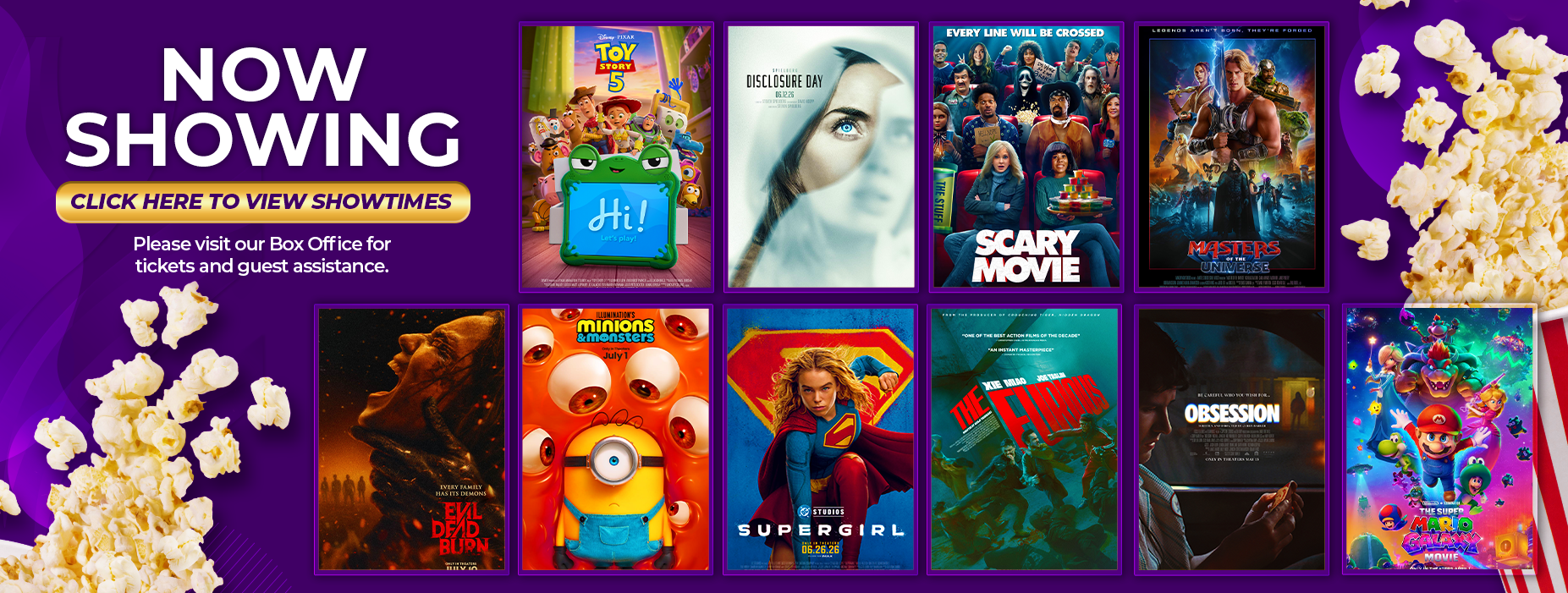 NOW SHOWING WEBSITE BANNER