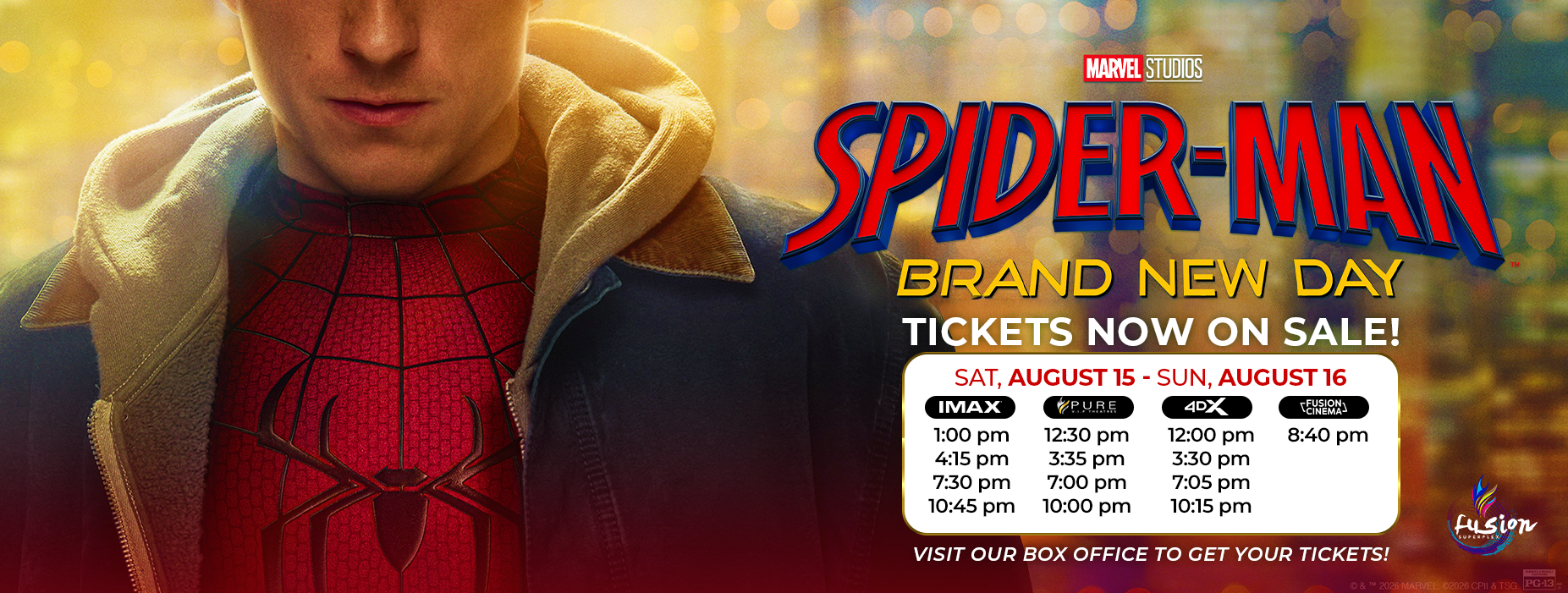 SPIDERMAN BRAND NEW DAY TICKETS ON SALE WEBSITE